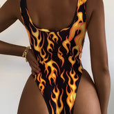 new flame pattern jumpsuit tight jumpsuit bikini jumpsuit