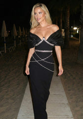 Bardot Crystal Trims Maxi Dress Black