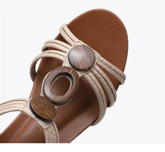 Bohemian Cross-Tied Rear Strap Anti-Slip Platform Gladiator Wedge Sandals