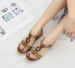 Bohemian Cross-Tied Rear Strap Anti-Slip Platform Gladiator Wedge Sandals