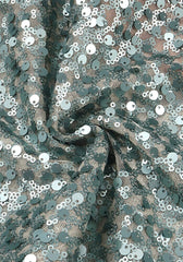 Bustier Sequin Embellished Mermaid Maxi Dress Green