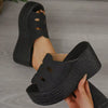 Casual Anti Slip Thick Bottom Hollow Out Wedge Platform Heel