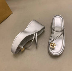 Casual Beach Style Platform Wedges Flip Flop Clip Toe Heel Sandal