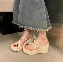 Casual Beach Style Platform Wedges Flip Flop Clip Toe Heel Sandal