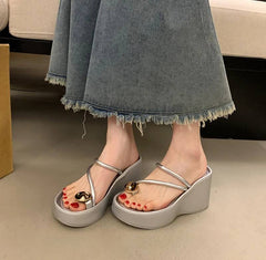 Casual Beach Style Platform Wedges Flip Flop Clip Toe Heel Sandal