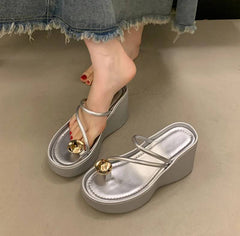Casual Beach Style Platform Wedges Flip Flop Clip Toe Heel Sandal