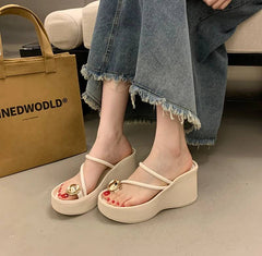 Casual Beach Style Platform Wedges Flip Flop Clip Toe Heel Sandal