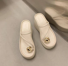 Casual Beach Style Platform Wedges Flip Flop Clip Toe Heel Sandal
