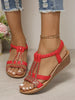 Casual Bohemia Rhinestones Peep Toe Outdoor Platform Wedge Sandals