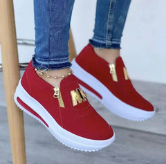 Casual Comfortable Zipper Tennis Slip on Platform Loafers Shoes