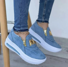 Casual Comfortable Zipper Tennis Slip on Platform Loafers Shoes