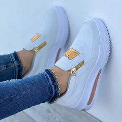Casual Comfortable Zipper Tennis Slip on Platform Loafers Shoes