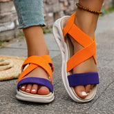 Casual Elastic Band Design Platform Outdoor Beach Style Wedge Sandals