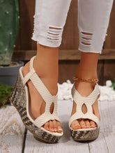 Casual Elastic Band Hollow Out Roman Style Platform Fish Mouth Sandals