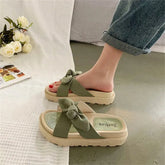 Casual Fairy Roman Style Geometric Shallow Platform Flat Slippers