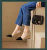 Casual Leather Wedges Office Work Slip On Pointed Toe Pumps High Heels