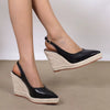 Casual Microfiber Pointed toe Wedges High Heels