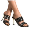 Casual Open Toe Leather Ankle Strap Animal Prints Wedge Spike High Heel
