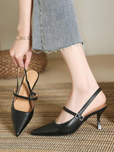 Casual Pointed Toe Kitten Slingback Solid Color Puppy Pumps Heel