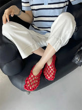 Casual Rubber Weave Comfortable Slip-On Hollow Out Flat