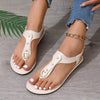 Casual Simple Fashionable Elastic Band Back Strap Flats Outdoor Sandals