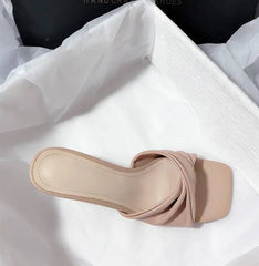 Casual Shallow Square Open Toe High Heels Outdoor Sandals