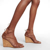 Casual Wedge Lace Up Strappy Peep Toe High Heels