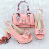 Classics Style Platform Design Rhinestone Decoration Party Wedding Shoes and Bag