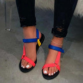 Cloth-Strapped Sandals Velcro Closures Open Toes