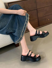 Crystal Decoration Street Style Platform High Heel Sandals