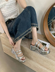 Crystal Decoration Street Style Platform High Heel Sandals