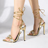 Crystal Diamond Pointed Toe Party Nightclub Stripper Heels Ankle Strap Wedding Shoe
