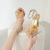 Crystal Flower Open Toe Rhinestone Elegant Wedding Prom High Heels Gladiator Sandal