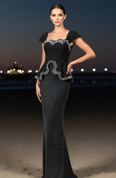 Crystal Two Piece Maxi Dress Black