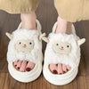 Casual Couple Style Pattern Design Non-slip Linen Cute Home Slippers