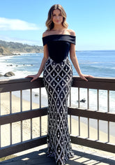 Bardot Crystal Embellished Maxi Dress Black