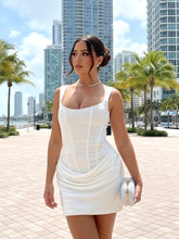 Draped Corset Dress White