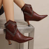 Casual Rivet Pointed Toe Thin High Heels