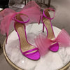 Elegant Butterfly-Knot Pointed Designer Stiletto High Heels Sandals