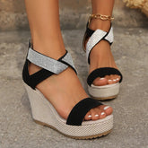 Elegant Cover Heel Wedges Walking Slides Flip Flops High Heels Sandals