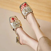 Elegant Fashion Floral Back Strap Strange Style Flowers Wedding Sandals
