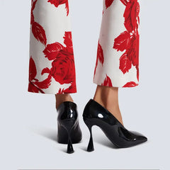Elegant Lacquer Leather Wedding Party Square Headed Thin High Heels