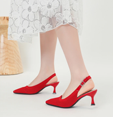 Elegant Large Heel Sandals Knitted Hollow Breathable High Heels Pumps