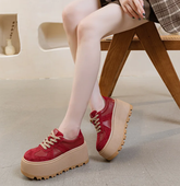 Elegant Microfiber Elastic Band Suede Leather Mesh Platform Shoes