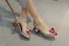 Elegant Narrow Strap Flower Decor Prom Party Pumps High Heels