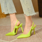 Elegant Slingback Pointed Toe Slip on Thin High Heel Pumps Sandals