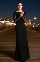 Embellished Long Sleeve Maxi Dress Black