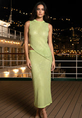 Embellished Midi Two Piece Dress Green