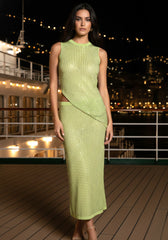 Embellished Midi Two Piece Dress Green