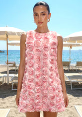 Floral A Line Dress Pink